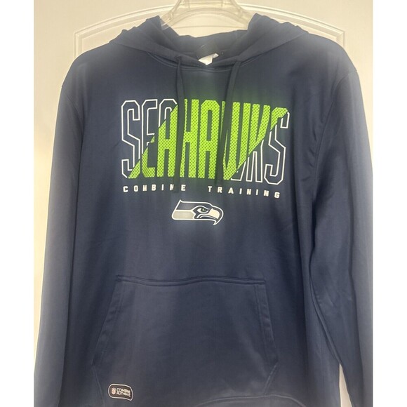 Seattle Seahawks Combine Training NFL Team Apparel Mens BLUE Hoodie Sz XL NEW - Picture 2 of 10